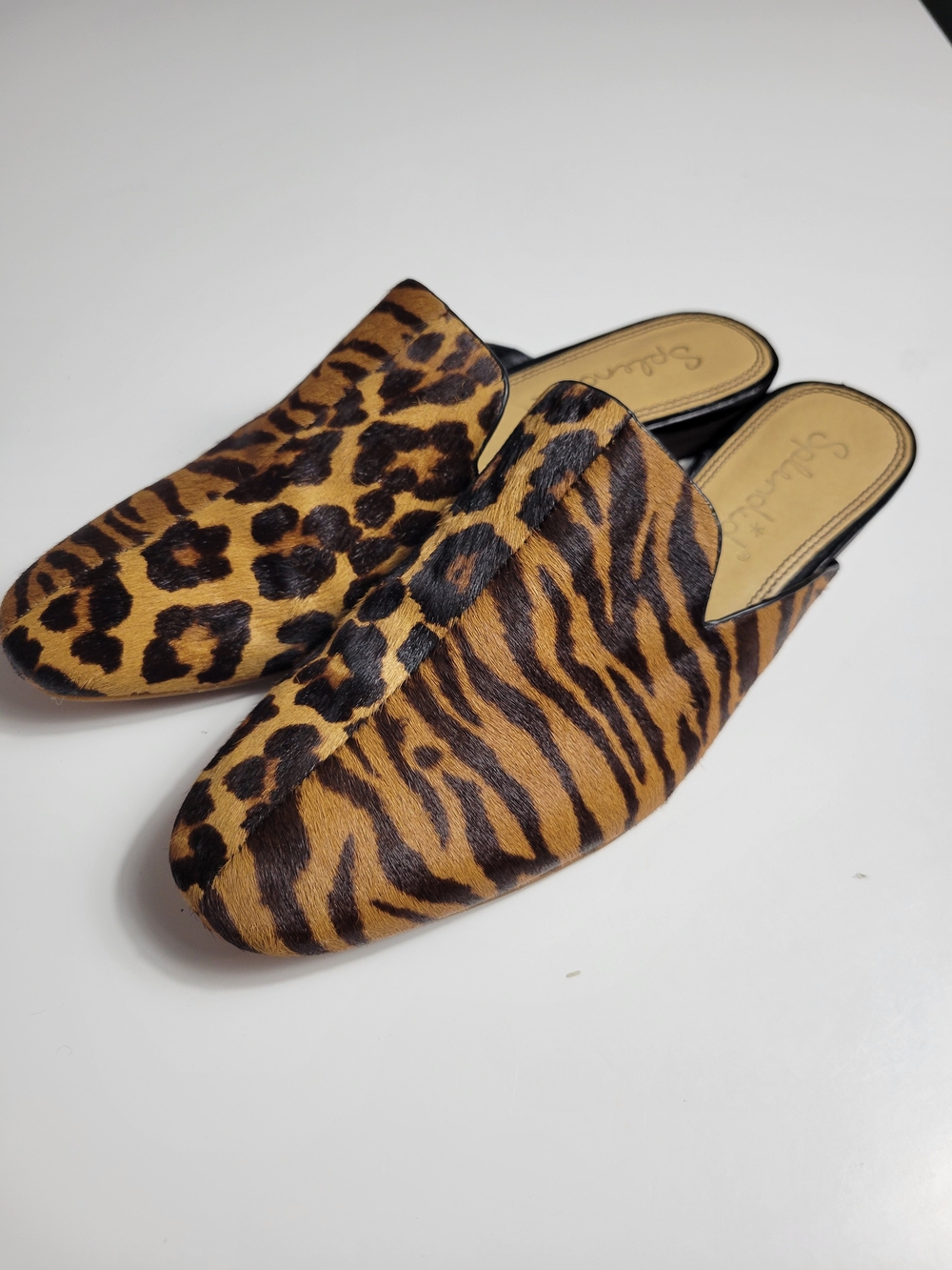 Splendid Leopard & Tiger Print Slip-On Mules - Brown/Black